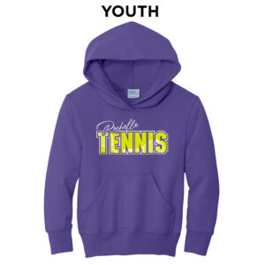 Rochelle Hubs Tennis Youth Fleece Hooded Sweatshirt-Purple