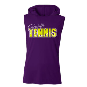 Rochelle Hubs Tennis Adult Cooling Performance skeeveless  hooded tee-Purple