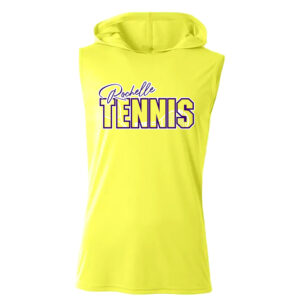 Rochelle Hubs Tennis Adult Cooling Performance skeeveless  hooded tee-Safety Yellow