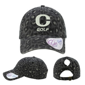 River Queen Golf Infinity Her Women’s Garment-Washed Fashion Print Cap-Black Leopard