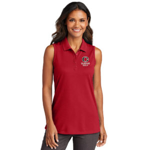 River Queen Golf Port Authority Ladies Dry Zone UV Micro-Mesh Sleeveless Polo-Red