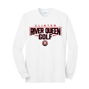 River Queen Golf Uniesx Cotton Long Sleeve Tee-White