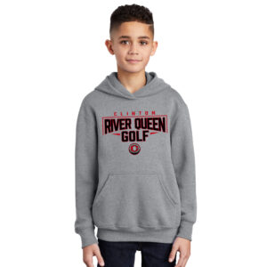 River Queen Golf Youth Fleece Hooded Sweatshirt-Athletic Heather