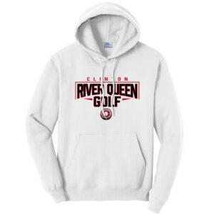 River Queen Golf Unisex Classic Core weight Cozy Pullover Hooded Sweatshirt-White