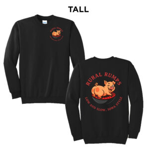 Rural Rumps Tall Fleece Crewneck Sweatshirt-Black