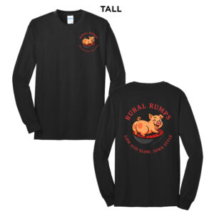 Rural Rumps Tall Cotton Long Sleeve Tee-Black