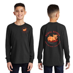 Rural Rumps Youth Cotton Long Sleeve Tee-Black