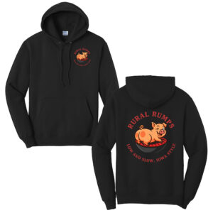 Rural Rumps Unisex Fleece Hooded Sweatshirt-Black