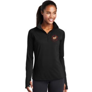 Rural Rumps Sport-Tek Ladies Sport-Wick Stretch 1/2-Zip Pullover-Black