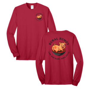 Rural Rumps Unisex Cotton Long Sleeve Tee-Red