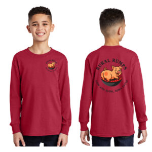 Rural Rumps Youth Cotton Long Sleeve Tee-Red