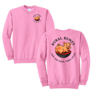 Rural Rumps Unisex Fleece Crewneck Sweatshirt-Candy Pink