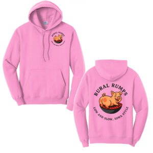 Rural Rumps Unisex Fleece Hooded Sweatshirt-Candy Pink