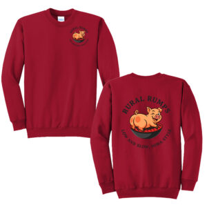 Rural Rumps Unisex Fleece Crewneck Sweatshirt-Red