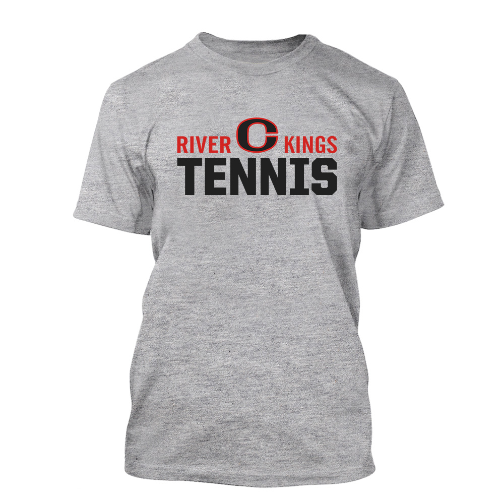 River King Tennis Unisex Basic Short Sleeve Tee-Grey