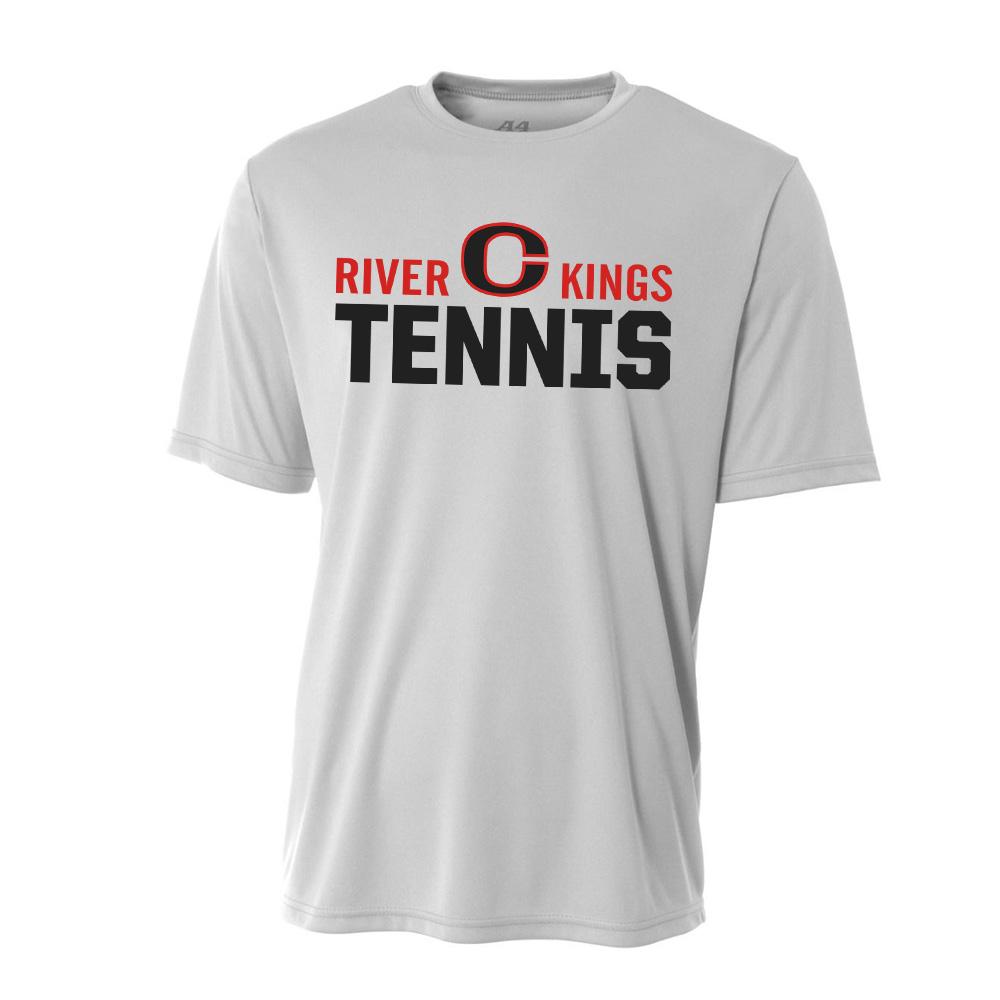 River King Tennis Adult Cooling Performance Tshirt-Silver