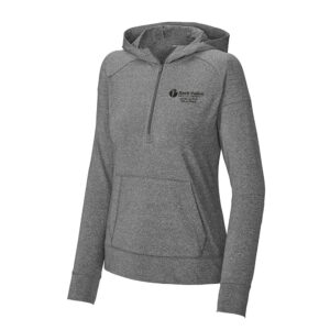 RV Athletic Trainer Sport-Tek Ladies Sport-Wick Stretch 1/2-Zip Hoodie-Charcoal Grey Heather