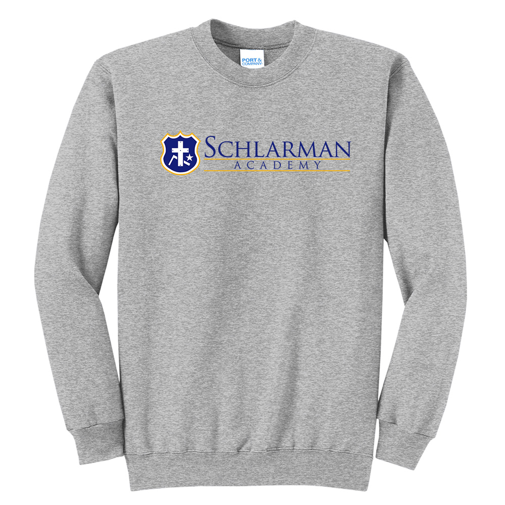 Schlarman Academy Unisex Fleece Crewenck Sweatshirt-Athletic Heather