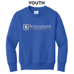 Schlarman Academy Youth Fleece Crewneck Sweatshirt-Royal