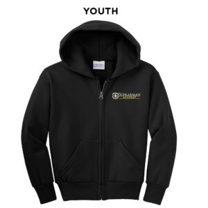 Schlarman Academy Youth Core Fleece Full Zip Hooded Sweatshirt-Black