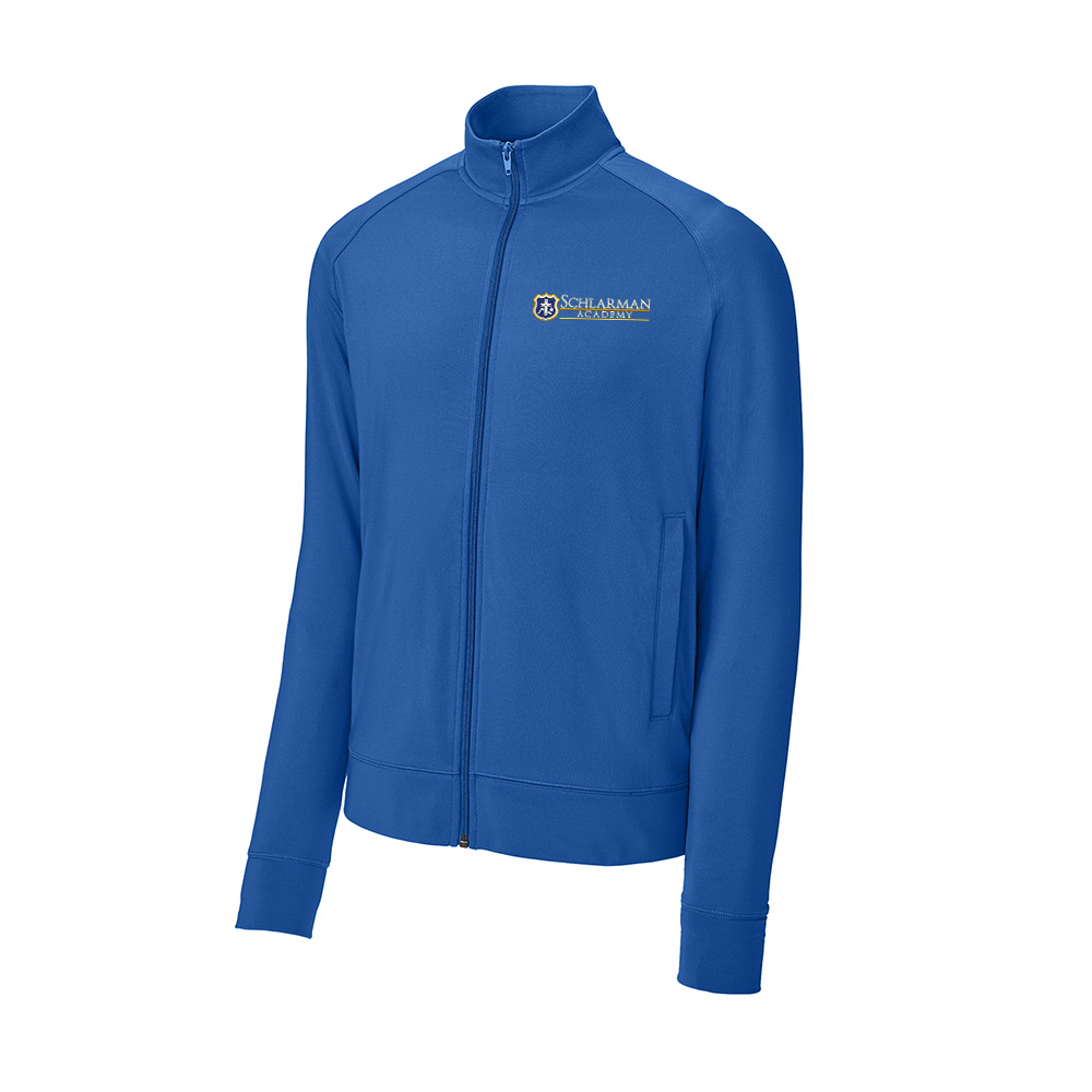 Schlarman Academy Sport-Tek Sport-Wick Men Stretch Full-Zip Cadet Jacket-Royal