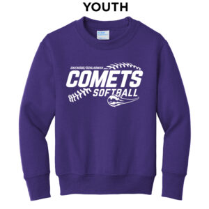 Schlarman Coments Youth Fleece Crewneck Sweatshirt-Purple