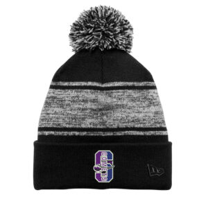 Schlarman Coments New Era Knit Chilled Pom Beanie-Black/Graphite