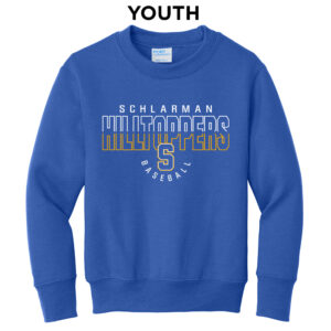 Hilltoppers BB Youth Fleece Crewneck Sweatshirt-Royal