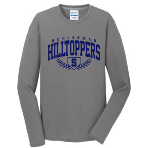 Hilltoppers BB Men Long Sleeve Essential Blended Performance Tee-Medium Grey