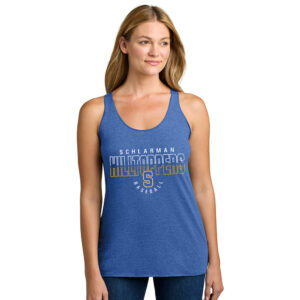 Hilltoppers BB Next Level Women’s Triblend Racerback Tank-Vintage Royal