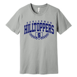 Hilltoppers BB Bella Canvas Short Sleeve combed and ring spun cotton T-Shirt-Silver