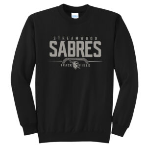 Streamwood Track Field Unisex Fleece Crewneck Sweatshirt-Black