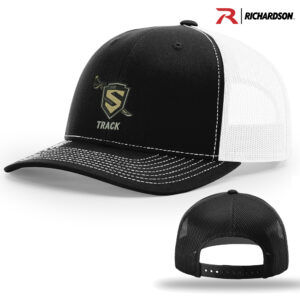 Streamwood Track Field Richardson Pro Mesh Adjustable Trucker Cap Split-Black/White