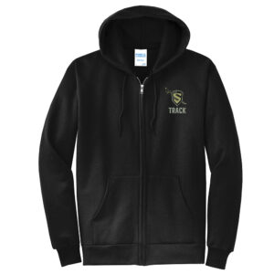 Streamwood Track Field Unisex Classic Full-Zip Hooded Sweatshirt-Black
