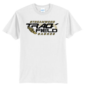 Streamwood Track Field Unisex Short Sleeve Tee-White