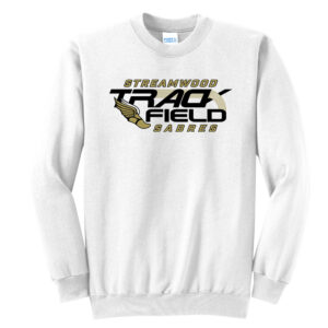 Streamwood Track Field Unisex Fleece Crewneck Sweatshirt-White