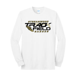 Streamwood Track Field Unisex Cotton Long Sleeve Tee-White