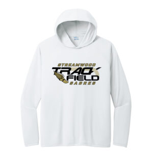 Streamwood Track Field Men Performance Pullover Hooded Tee-White
