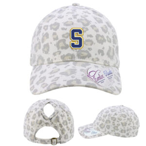 Schlarman Infinity Her Women’s Garment-Washed Fashion Print Cap -Snow Leopard
