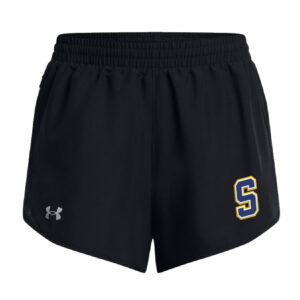 Schlarman Under Armour UA Fly-By Women’s 3″ Shorts-Black/Black