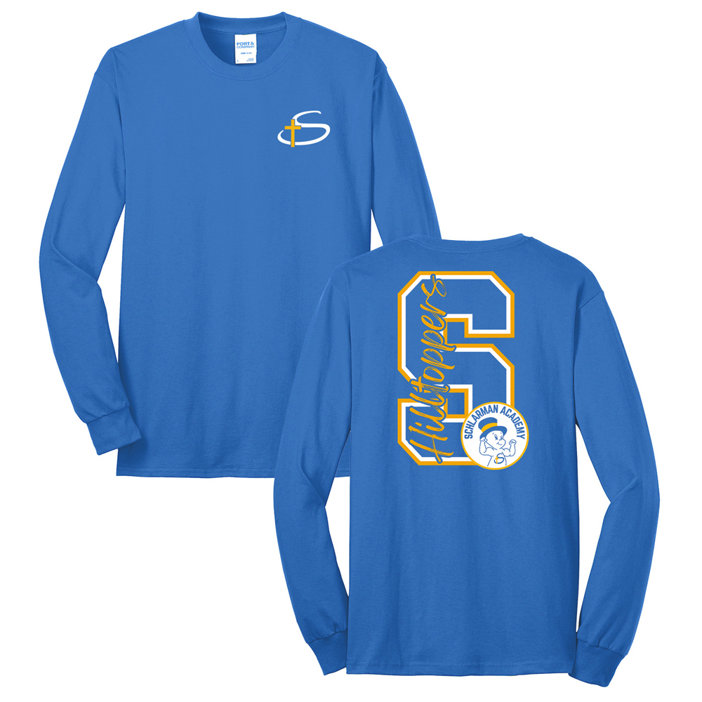 Schlarman Unisex Cotton Long Sleeve Tee-Royal