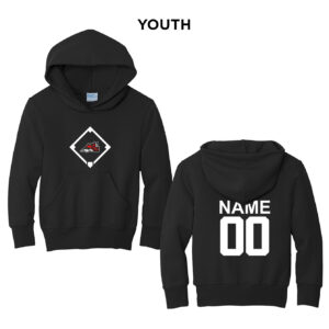 Steamer Baseball Youth Fleece Hooded Sweatshirt-Black