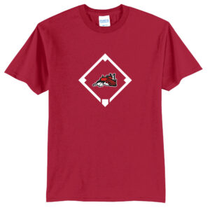 Steamer Baseball Unisex Short Sleeve Tee-Red