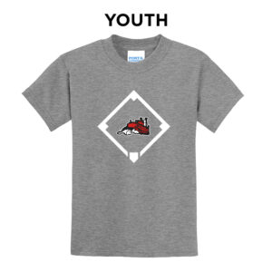Steamer Baseball Youth Short Sleeve Tee-Athletic Heather