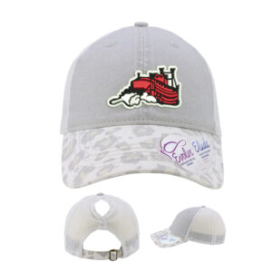 Steamer Baseball Infinity Her Women’s Printed Visor with Mesh Back Cap-Grey Snow Leopard