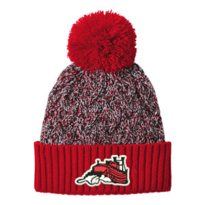 Steamer Baseball New Era Marled Knit Pom Beanie-Scarlet/Black/White
