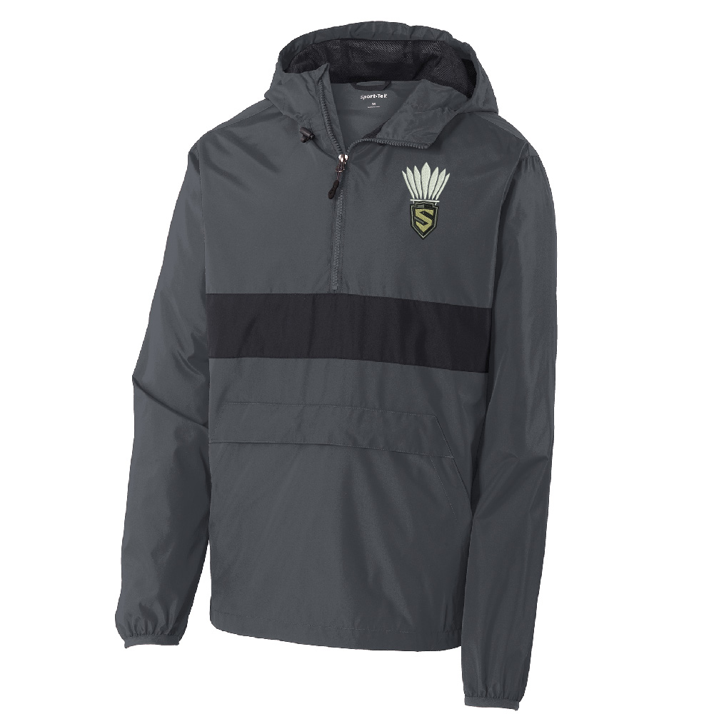 Streamwood Badminton Sport-Tek Zipped Pocket Anorak Men-Graphite/Black