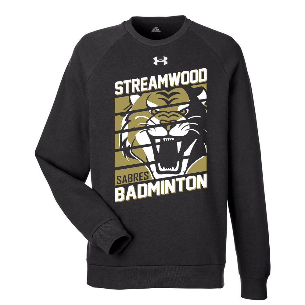 Streamwood Badminton Under Armour UA Rival Fleece Crewneck Sweatshirt Adult-Black