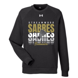 Streamwood Badminton Under Armour UA Rival Fleece Crewneck Sweatshirt Adult-Black