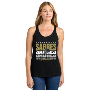 Streamwood Badminton Next Level Women’s Triblend Racerback Tank-Black